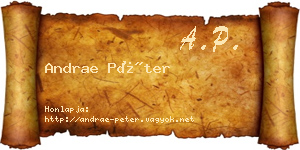 Andrae Péter névjegykártya