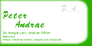 peter andrae business card